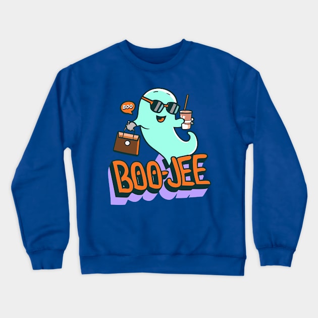 Funny Ghost Halloween Costume Boujee Boo-Jee Design Crewneck Sweatshirt by TF Brands